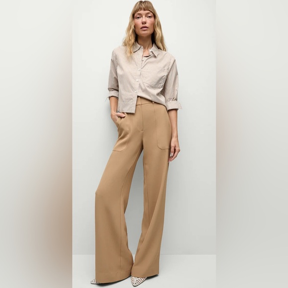 Veronica Beard Cole wide leg dress trouser suiting pants khaki NWT - Picture 2 of 9